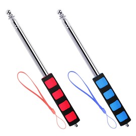 Telescopic Flagpole Set, Extendable Stainless Steel Flagpole, 6-Piece Flagpole, Portable, 1.6 m, Pack of 2