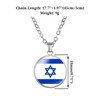 ZENRUIMING Israeli Flag Necklace, Time Gem Simple Pendant Necklace, Zinc,