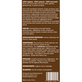 Fat Worms Farm Worm Tea, Extract, Organic, Liquid Fertilizer, 32 oz.