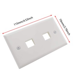 CAT.6 RJ45 Ethernet Wall Plate, OZXNO 1-Pack RJ45 Female to Female Keystone Jack Wallplate Removable Cat6 Inline Coupler Faceplate with Low Voltage Mounting Bracket Device (2 Port)