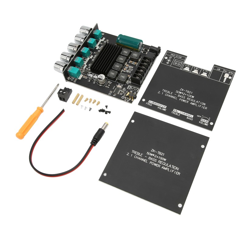 2x50W Bluetooth 5.0 Stereo Sound Receiver Amplifier Board 2.1Channel Subwoofer