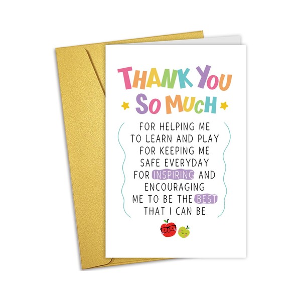 Cute Poem Thank You Cards for Teacher, Teachers Appreciation Card