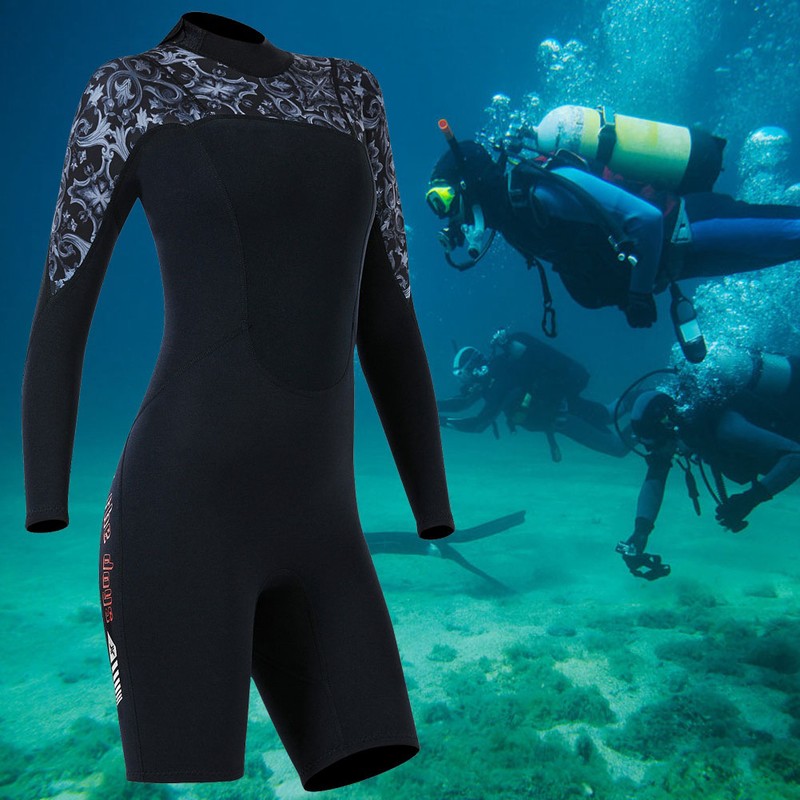 1.5MM Diving Onepiece Swimsuit Wetsuit Short Trousers for Snorkeling Surfing(Woman