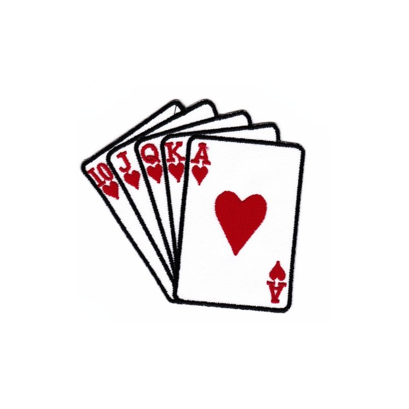 Card Poker Royal Flush Sew-On Iron-On Patch Iron-On Patch Iron-On