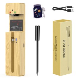 Plus Wireless Meat Thermometer Bluetooth with Probe for Grilling/Cooking, 433Ft Digital Waterproof Oven Food Thermometer for Air Fryer,V2.35 Smart App Compatible with iOS & Android