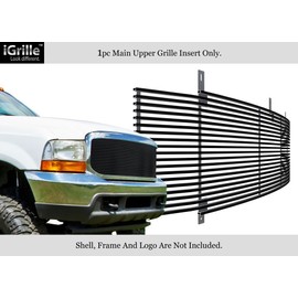 APS Compatible with 1999-2004 Excursion F-250 F-350 S-Duty Black Stainless Billet Grille N19-J99058F