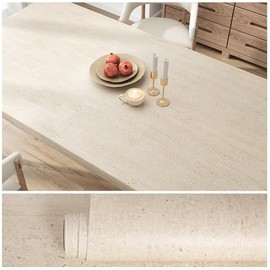 VEELIKE Matte Cream Beige Granite Contact Paper for Countertops Waterproof Peel and Stick Countertops 15.7''x118'' Thick Marble Wallpaper Self Adhesive Counter Top Vinyl Wrap for Kitchen Bathroom Desk