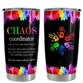 Openhaha Chaos Coordinator Tumbler - 20oz Insulated Mug. Funny Coworker Gifts for Women, Boss Lady, Friends. Thank You, Appreciation, Mothers Day Gifts for Mom, Teachers, Colleagues, Assistants, Nurse