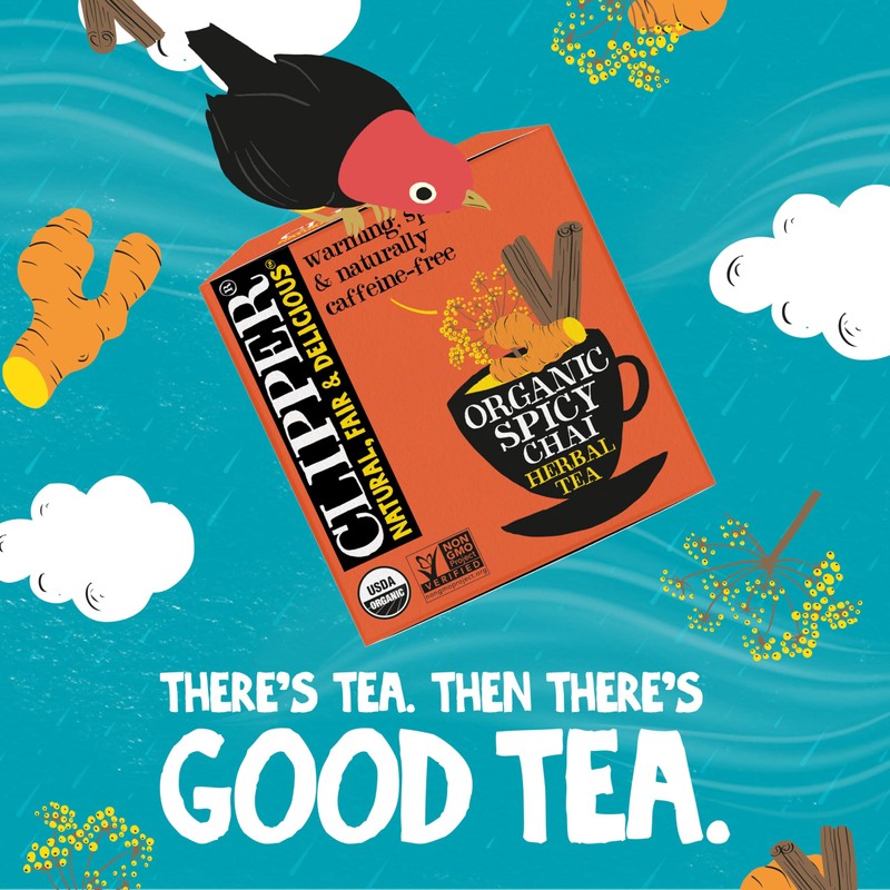 Clipper Tea Spicy Chai Herbal Tea – Caffeine Free, USDA