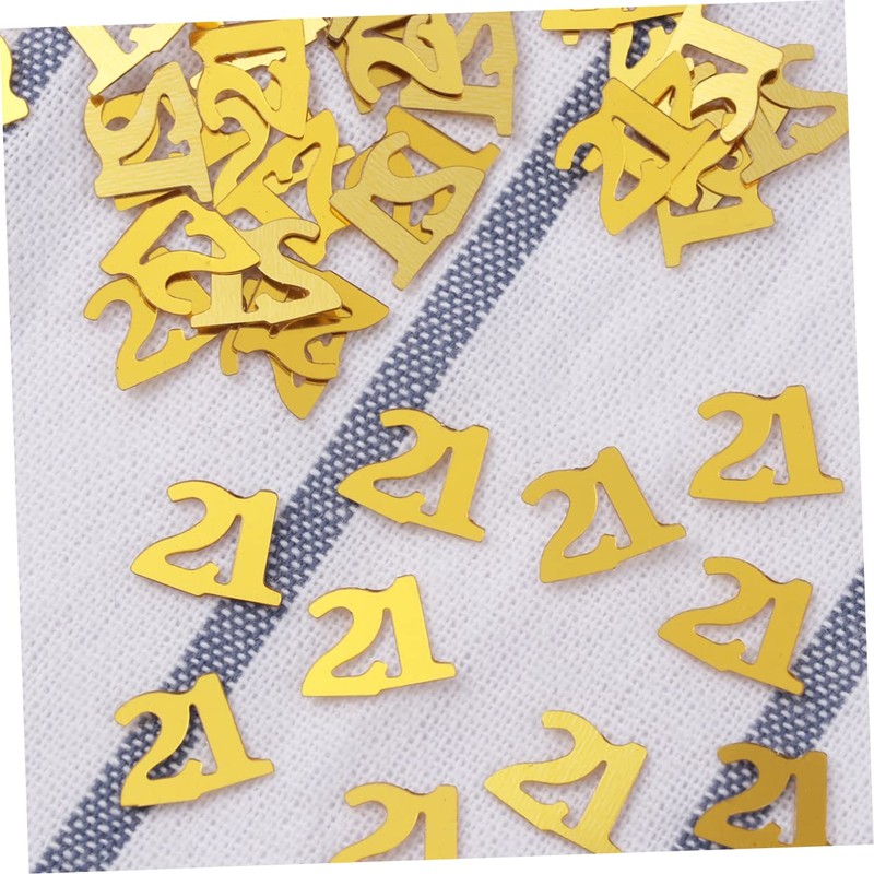 LABRIMP 1200pcs Gold Confetti Table Cloth Birthday Party Supplies Number