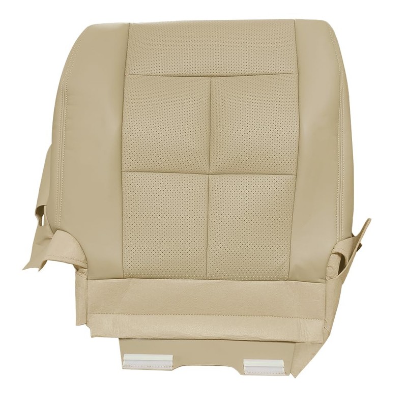 Mievlyo Driver Side Bottom Perforated Leather Seat Cover Tan Compatible
