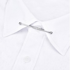 2 Pack Mens Classic Tie Clips Tie Collar Bar Pin Necktie Tie Clips Brass Shirt Collar Bar Tie Pins Necktie Bar Pinch Clips Tie Pins Collar Holder(Silver+Gold)