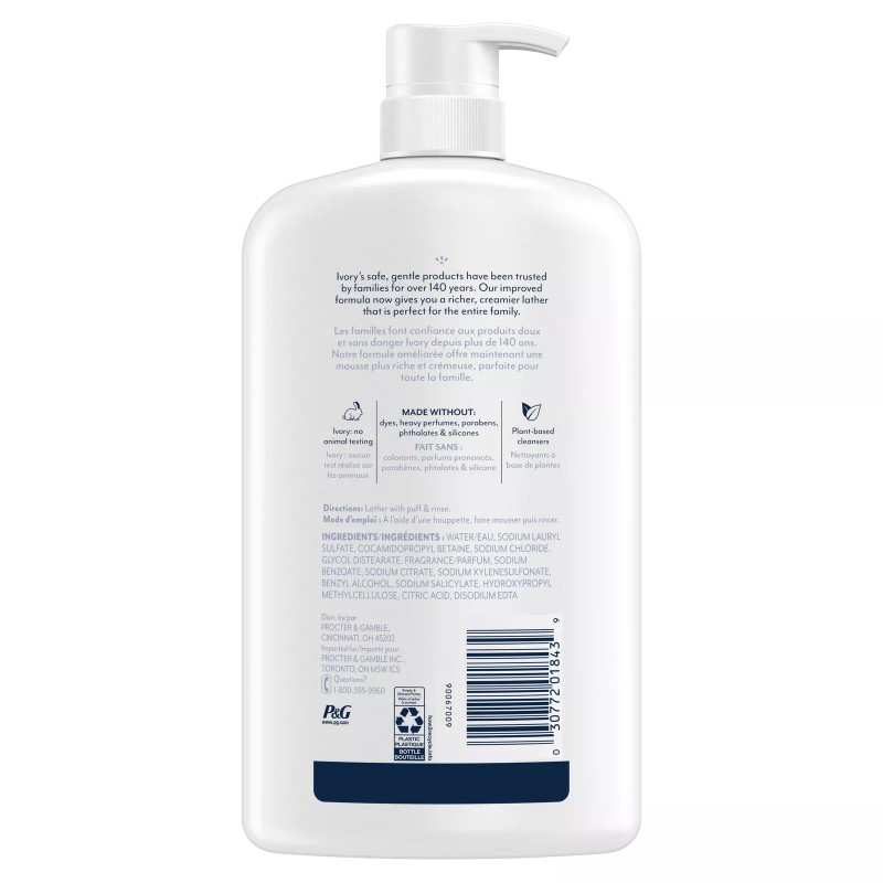 Ivory Mild & Gentle Body Wash, Milk & Honey Scent,