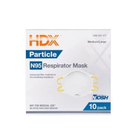 HDX N95 Disposable Adult Respirator Mask (10-Pack)