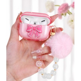 Boaretiu for Airpods Pro 2nd Generation/for Airpods Pro Case for Women Girls Girly - Cute Kawaii with Keychain Girlish Stylish Cover Shell for Air Pod Pro/Pro 2nd Generation Case, Ball