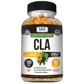 Kaya Naturals CLA Capsules – Conjugated Linoleic Acid – Non-GMO & Gluten-Free – 180 Capsules