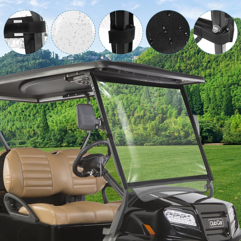 Golf Cart Windshield Fit for CLub Car Precedent, Foldable, Portable