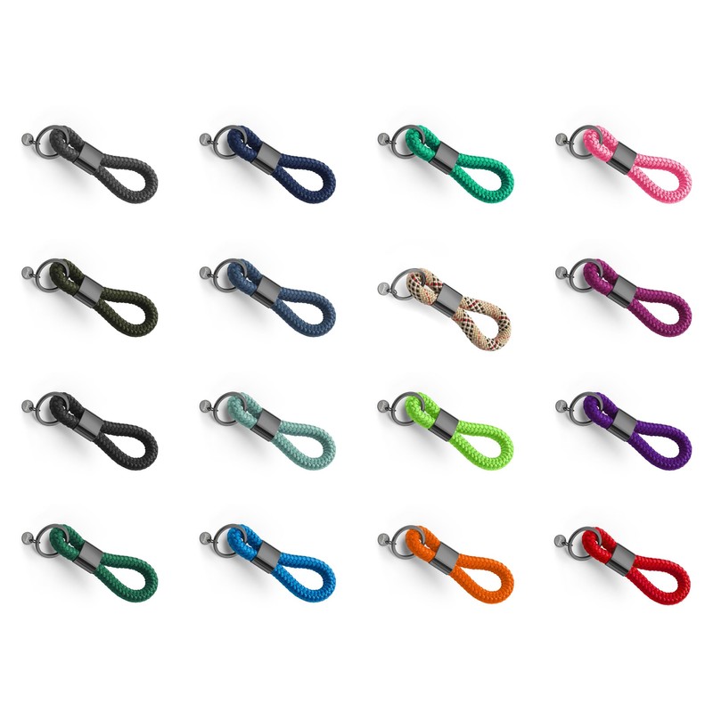 Dinalu Key Pendant Made of Sailing Rope with Black Metal,