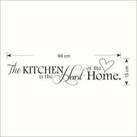 DOITOOL Wall Stickers Novelty The Kitchen Is The Heart Of The Home English Quote DIY Removable Vinyl Wall Decal Sticker Kitchen Decoration