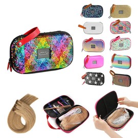 RemeeHi Lace Wig Travel Bag Storage Case, Hair Tools Hairdressing Bag, Stylist Cosmetic Organizer With Accessory Pockets Large G111