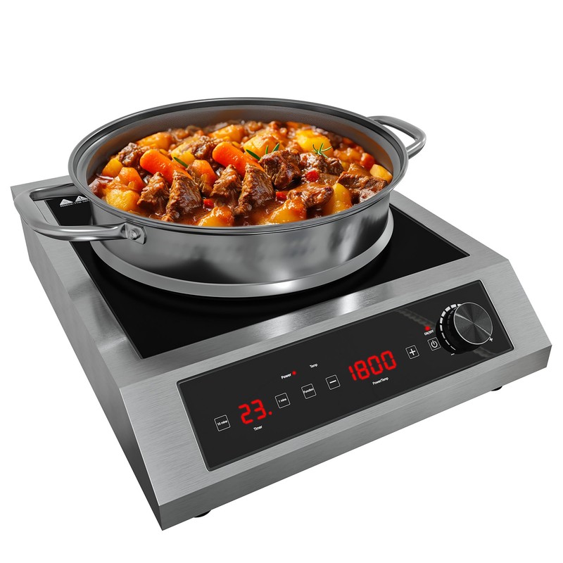 SUNVIVIPRO Commercial Electric Induction Cooktop, 1800W Induction Hot Plate, 10