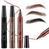 PIWOSGOL Waterproof Eyebrow Pencil with 4 Fork Tips, Microblading Sweat-Resistant