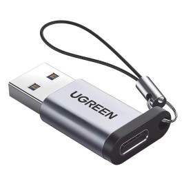Adaptador Ugreen USB 3.0 Macho a USB-C 3.1 Tipo C Hembra Carga y Sincronización de Datos Admite Corriente de 3A Transferencia de hasta 5 Gbps Amplia Compatibilidad Chip VL160 Caja de Aluminio