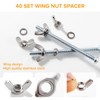 Lyeteung 40 pieces M5 wing nut, stainless steel wing groove,