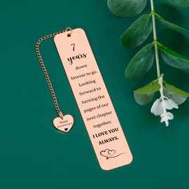 7 Year Anniversary Copper Gifts for Her Him - Copper Anniversary Day Gifts for Men Women Wedding Anniver-sary Day Gift for Couple Copper Anniver-sary Bookmark for Wife Husband White Elephant Christmas