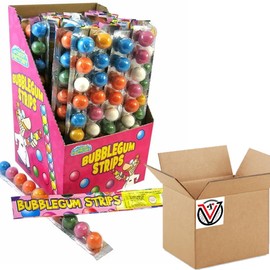 Crazyy Candy Factory Bubblegum Strips 30g - Bubblegum with fruit flavours (40 Packs(Full Box))