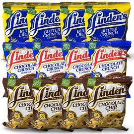 Linden's Cookies: Butter Crunch, Chocolate Chip and Chocolate Crunch | 12 Pack Snack Peanut - Flavor: Butter Crunch