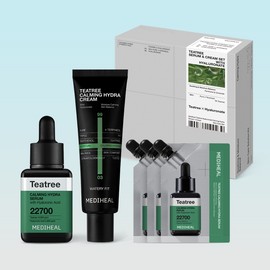 [Gift Set] Mediheal Tea Tree [선물세트]메디힐 티트리 X 히알루론산 진정 수분 스킨케어 2종 (세럼40ml+크림50ml+세럼10mlx3개)