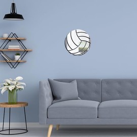 Volleyball Mirror Wall Decal Acrylic 3D Wall Stickers,Sports Wall Stickers for Boys Bedroom, Dressing Room, Wardrobe, Door (15cm)