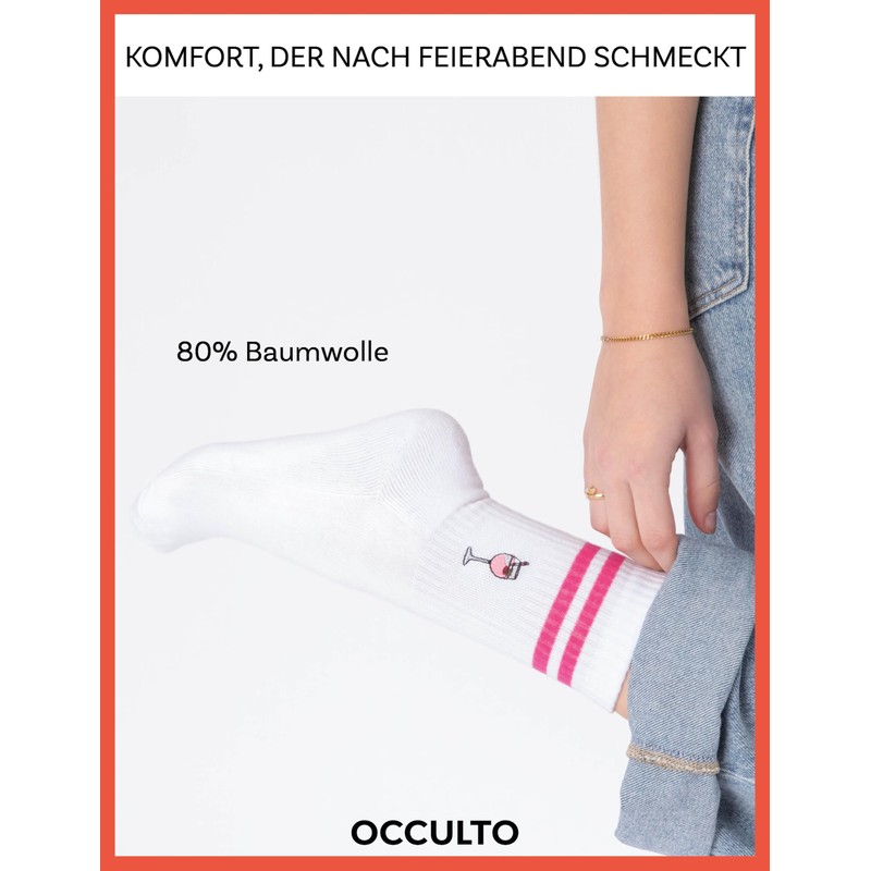 Occulto Women's & Men's Tennis Socks with Stripes Pack of