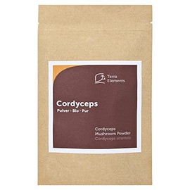 Terra Elements Organic Cordyceps Powder, 100 g, Cordyceps Sinensis, Chinese Caterpillar Mushroom, 100% Pure, Vegan, Raw Food