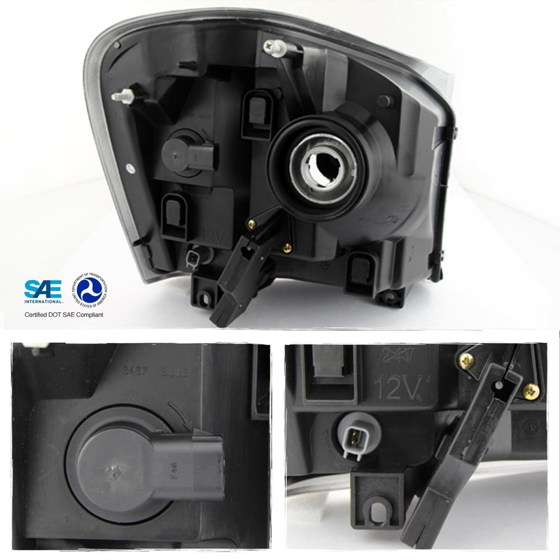 AKKON - For Dodge Durango OE Replacement Black Bezel Headlights