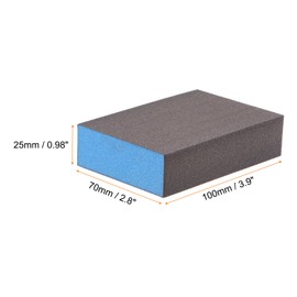 sourcing map 12pcs Sanding Sponge Blocks #280 (2000-2500 Grits) Wet/Dry Hand Sanding Sponges, 100x70x25mm Foam Sanding Block Pad for Polishing Kitchen Metal Wood Drywall Furniture, Brown&Blue
