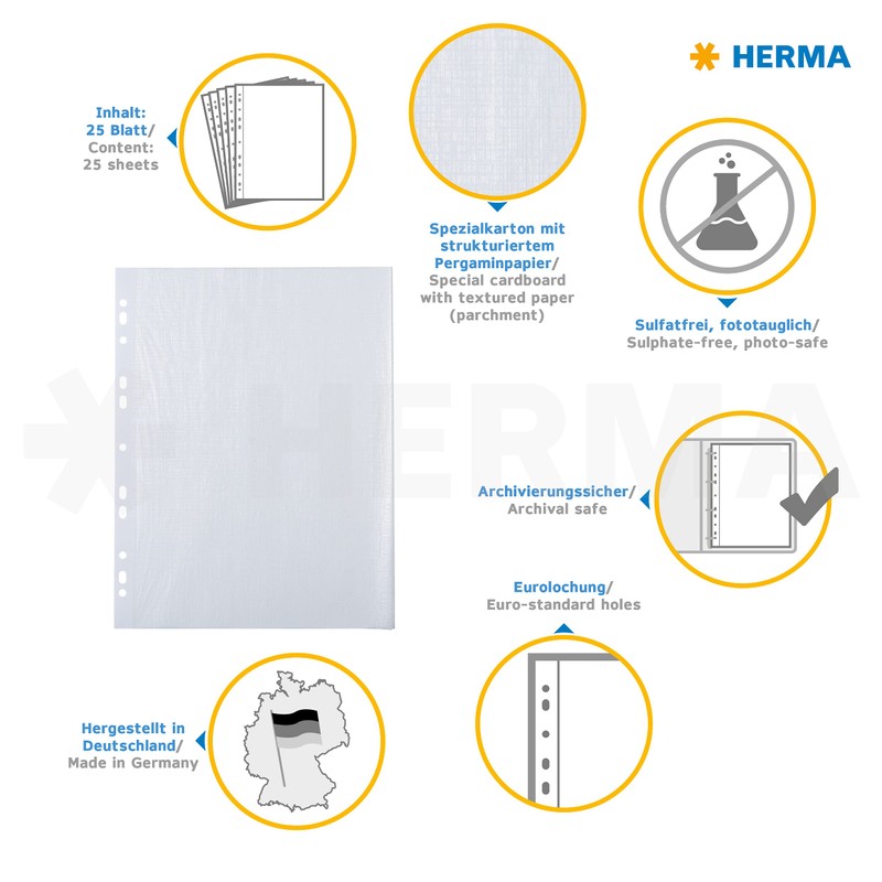 Herma 7578 Photo cardboard - White (Pack of 25)