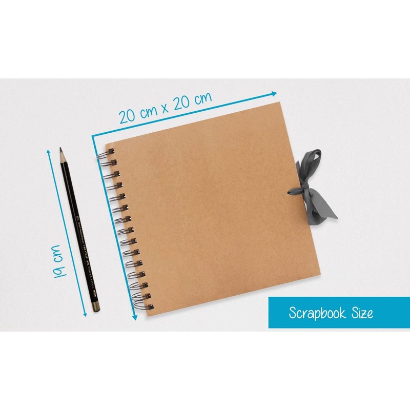 Styloo Square Brown Scrapbook Photo Album 50 Sheets 20X20 cm