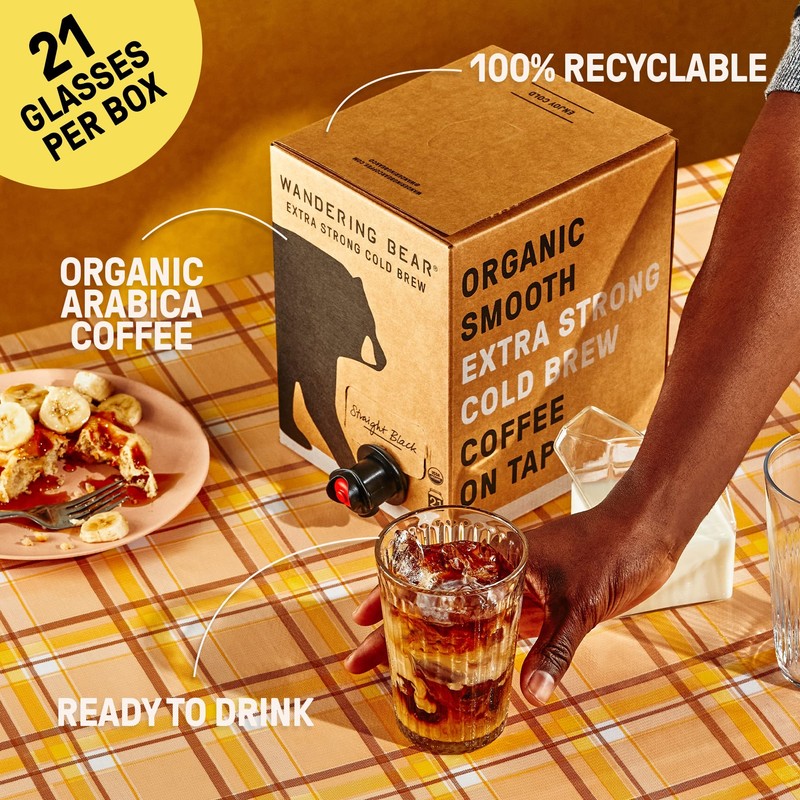 Wandering Bear Straight Black Organic Cold Brew Coffee On Tap,