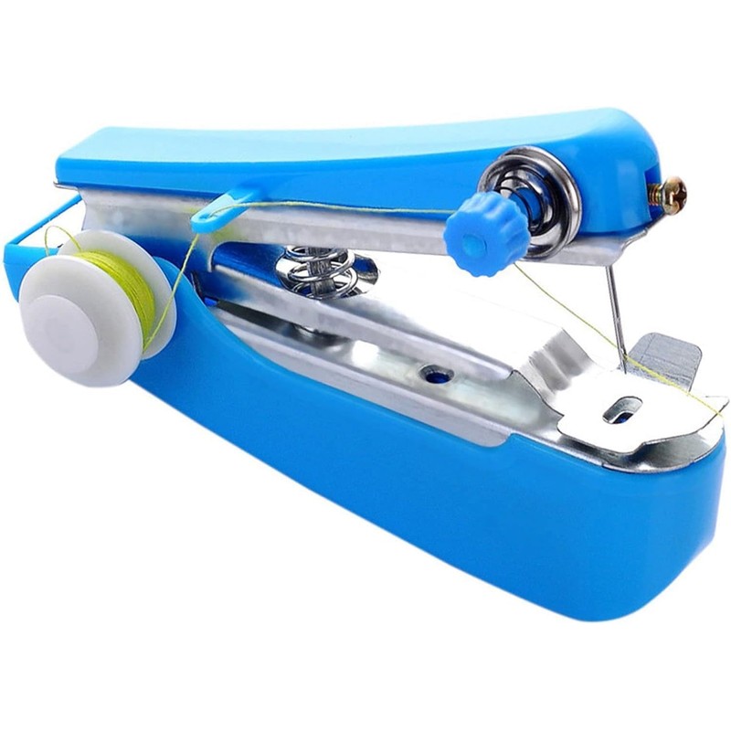 Blue Handheld Sewing Machine, Sewing Machines Portable Mini Manual Sewing