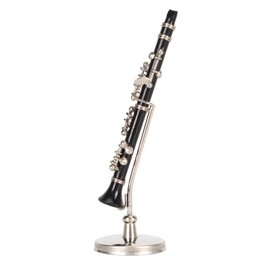 Miniature Clarinet Model, with Stand and Case Musical Instruments Clarinet Model Display for Desk Decoration 3.15in, Christmas Ornament