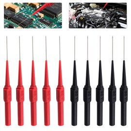 10 PCS Back Probe Pins Kit, 0.7mm Non-Destructive Insulation Wire Piercing Test Needle with 4mm Banana Socket for Car Electrical and Multimeter Testing