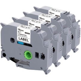 Weemay Compatible TZ Tape 18mm 0.7 Laminated White TZc241 for Brother Label Maker Tape Refill 18mm 0.7 Ptouch 3/4 Inch Black on White TZe 241 TZ241 TZ-241 for P Touch PT-D400 PT-D600 Printer, 4 Pack