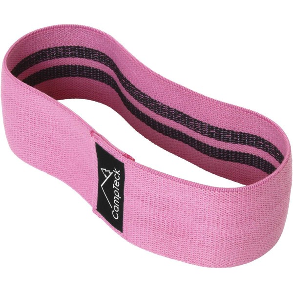 CampTeck U6917 - Polyester & Latex Hip Band Elasticated Glute Resistance Bands Non-slip Squat Band - Activate hip/thigh muscles - Gym, Yoga and Pilates, Sport Warm Ups - Pink - M (76cm x 8cm)