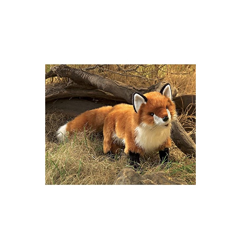 Folkmanis Red Fox Hand Puppet, Rust, White, Black, 1 EA