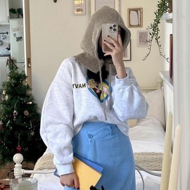 [International] Cashmere Balaclava - Dongdaemun Korea Sourcing, Solid Color with Button lf3617 Free Size/Dark Khaki 3ea