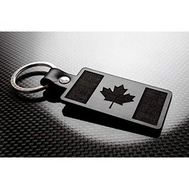 Boostnatics Handmade Leather Keychain Keyring Canada Flag