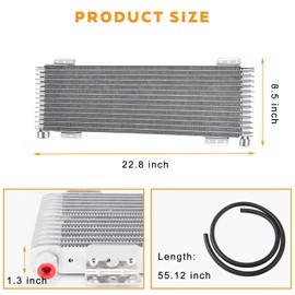 40k Transmission Oil Cooler LPD47391 Compatible with Tru-Cool, Heavy Duty 40,000 GVW Max, Low Pressure Drop Trans Cooler with Mounting Hardware for Heavy Tucks, Trailers, Towing Vehicles, Silver