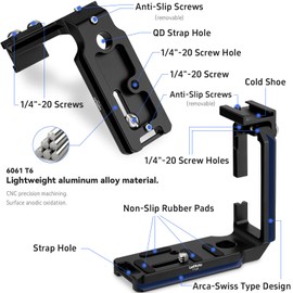 LEFTFOTO A7M4 L Bracket Plate for Sony A7M4/A7 IV / A7S III / A1,Arca Swiss Quick Release Vertical ShootL-Shape Mount Plate,Quick Switch Between Horizontal and Vertical Shooting